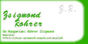 zsigmond rohrer business card